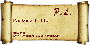 Paskesz Lilla névjegykártya